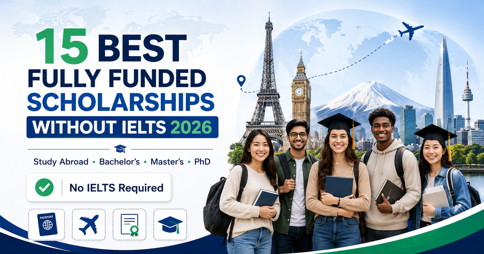 15 Best Fully Funded Scholarships Without IELTS 2026